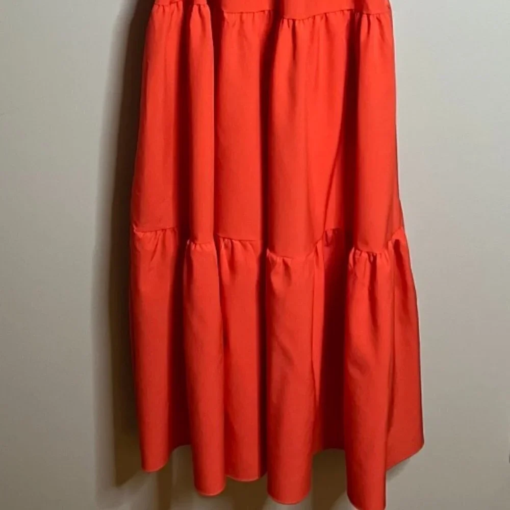Orniya Women's Belted Surplice Flutter Sleeve Maxi Dress in Size 8 in Orange - Picture 7 of 8